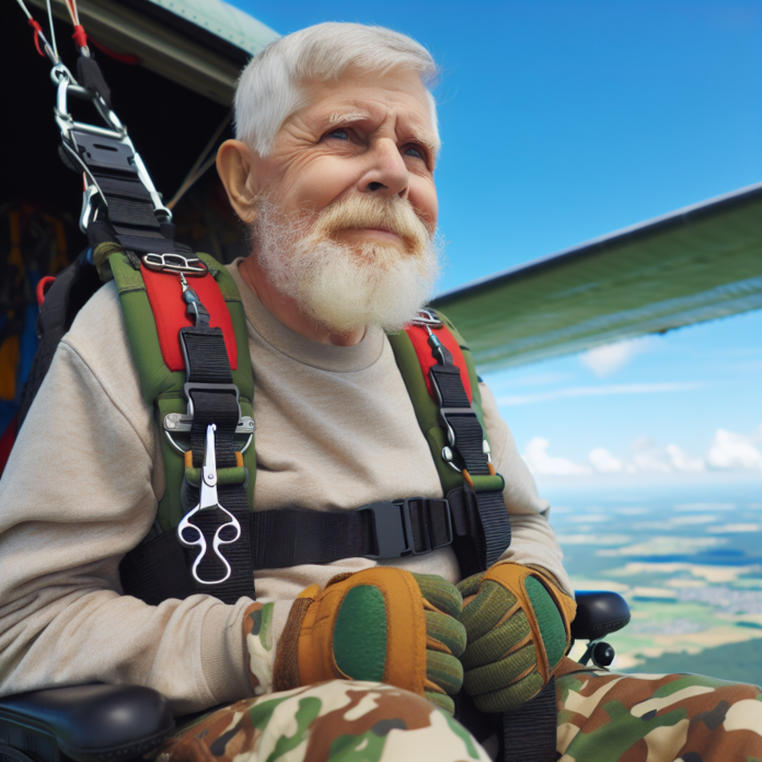 Un esempio di coraggio: disabile si lancia con il paracadute a 52 anni